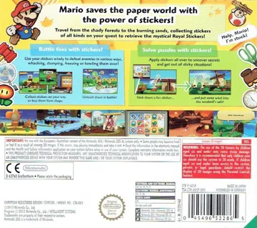 Paper Mario - Sticker Star (Usa) box cover back